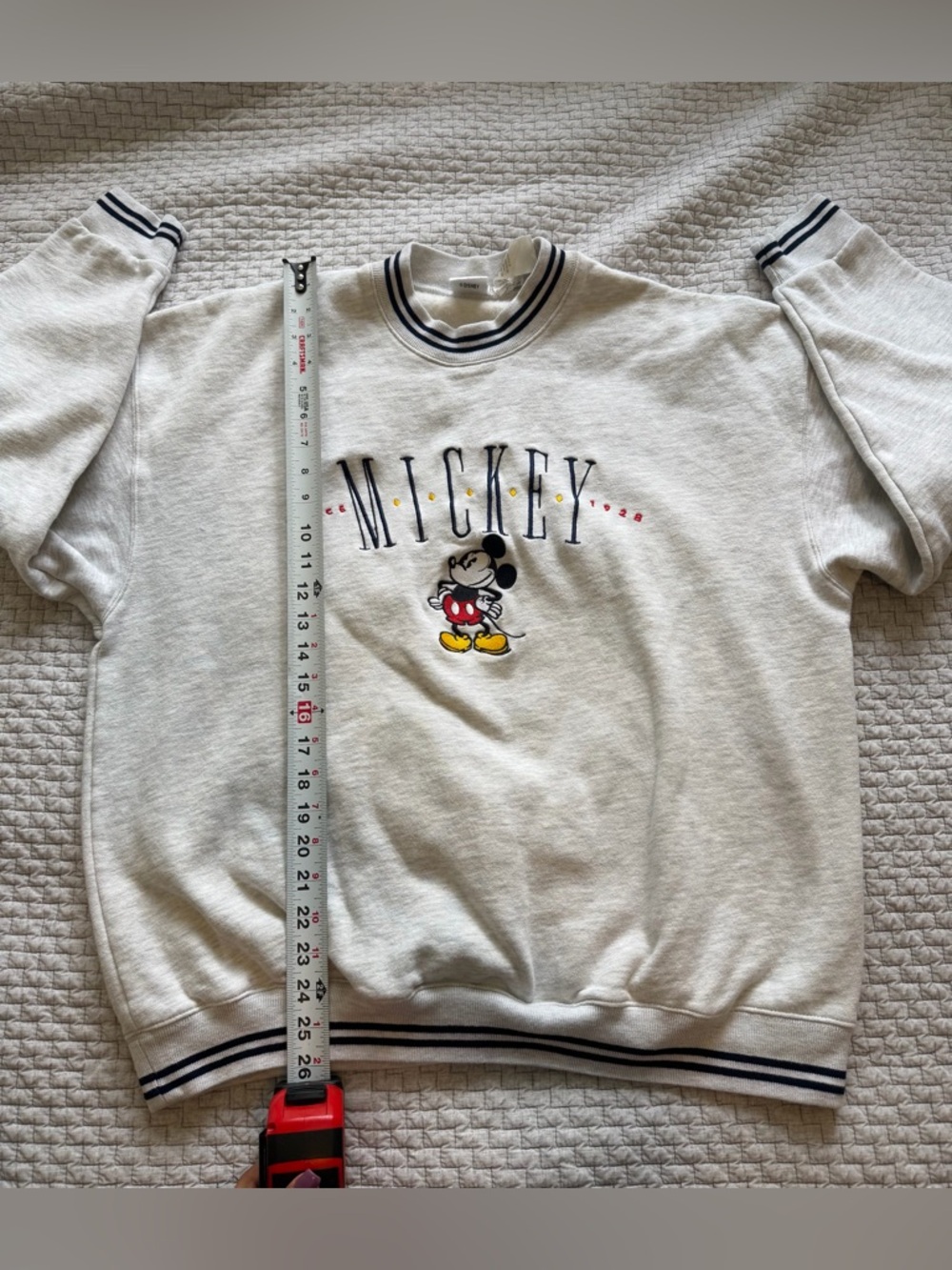 Vintage Mickey Mouse Disney All Embroidered Crewneck Sweatshirt Size XL - Picture 6 of 7